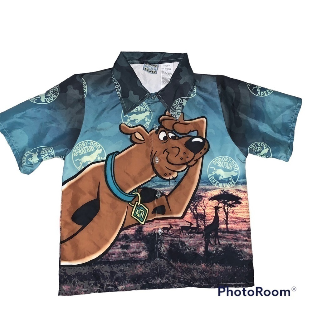 Vintage scooby-Doo safari adventure boys short sleeve button down